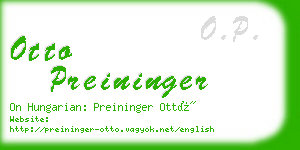 otto preininger business card